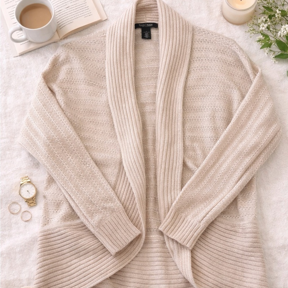 White House Black Market Cream Cardigan Sweater
